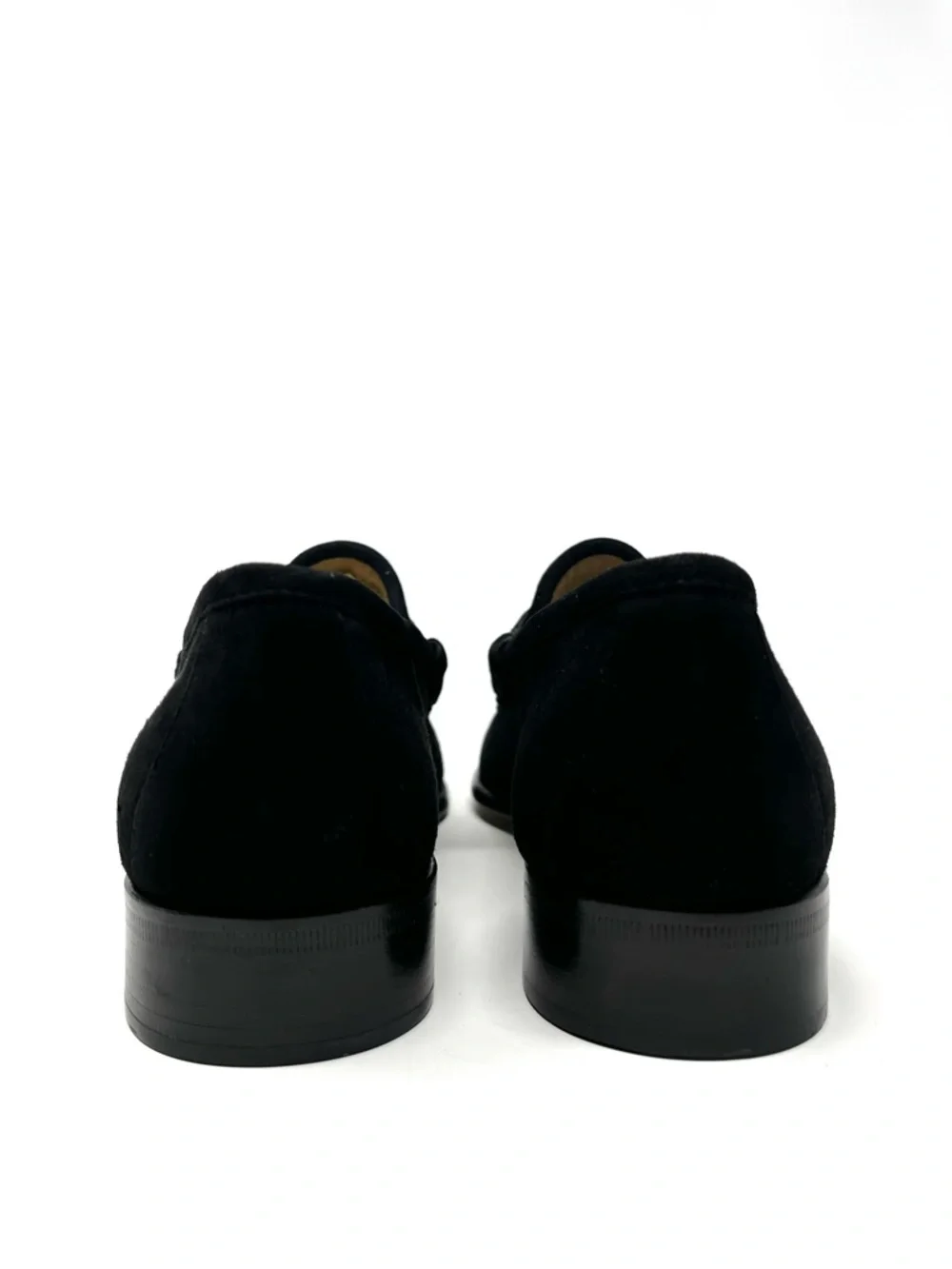 NEW Vintage Gucci 90s Y2K Horsebit Loafers Shoes Black Suede Leather Chunky 7.5 - Picture 7 of 12